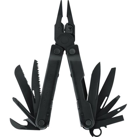 Pince multifonctions REBAR® BLACK 17 outils en 1 – Acier inoxydable HC420 et CM154 – Longueur 10.16 cm – Pour travaux intensifs – Leatherman (1/5)