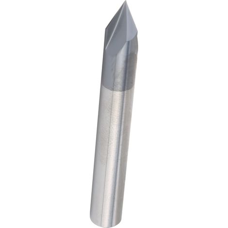 Fraise à chanfreiner 3 dents 60° en acier tungstène pour fraisage et polissage CNC, diamètre 6 x 60° x 50 mm (1/5)
