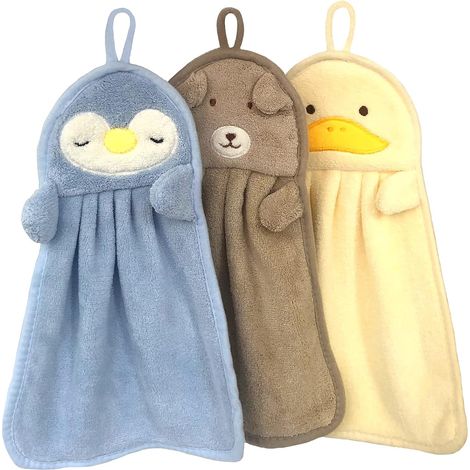 Ensemble de 3 serviettes à main, serviettes de bain en microfibre séchage rapide drap de visage (kaki, jaune, bleu) (1/5)