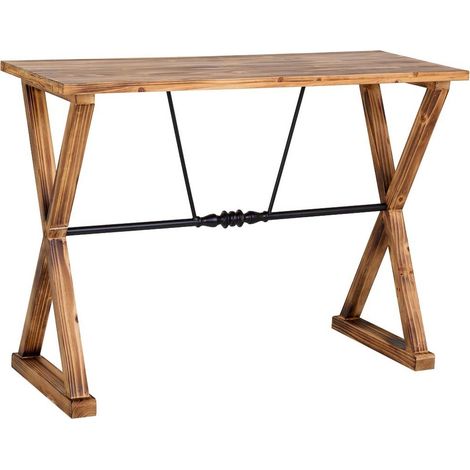 Console d'entrée bois et métal style contemporain naturel - bois naturel et métal noir (1/2)