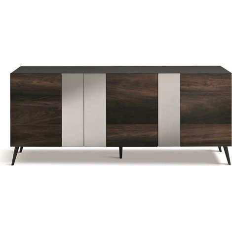 Madia 180 cm in legno Rovere Termico 3 ante con specchio 5 piedini - ROMEO (1/4)