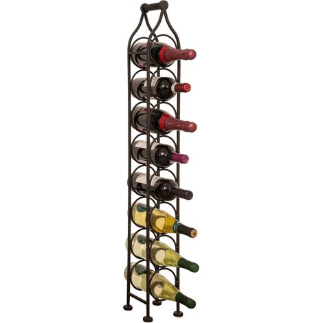 Wrought iron wine bottle holder Sparkling wine bottle holder 105x15 cm Floor standing wine display for 8 bottles Wine shop