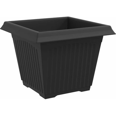 Set di 24 vasi da fiori quadrati moderni 43 x 43 x 33 cm design versatile in plastica nera 020059374