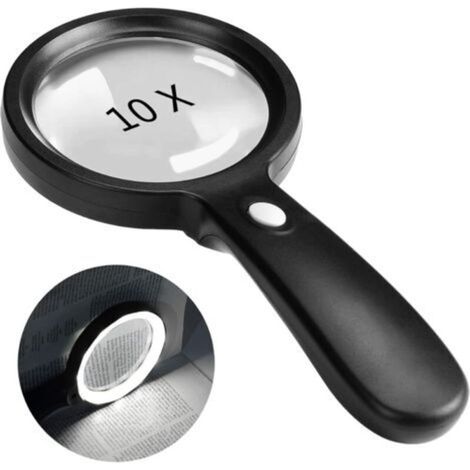 Loupe avec éclairage, loupe portative 10X avec 12 LED pour la dégénérescence maculaire, la lecture, la soudure et l'inspection.