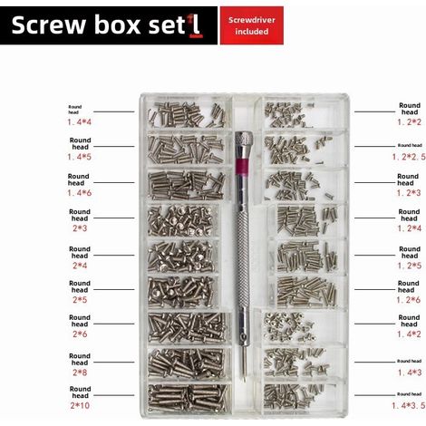 Vis pour lunettes, petites vis pour ordinateur portable, accessoires de vis pour ceinture, vis de réparation, jeu de mini-vis (micro-vis L) (1/5)