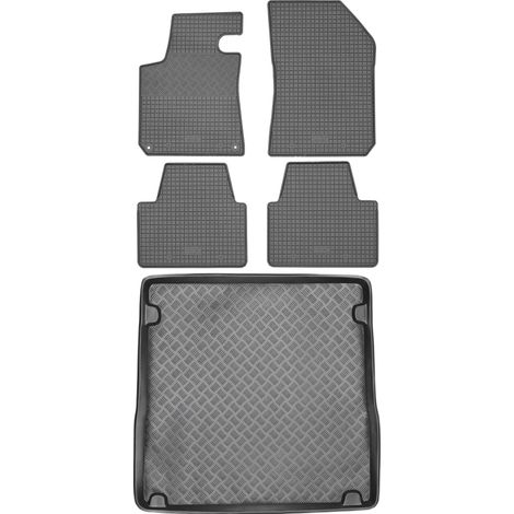 Ensemble de tapis de sol en caoutchouc pour Peugeot 308 II Break (SW) de 2013 à 2021 : tapis de sol de voiture et tapis de coffre. (1/5)
