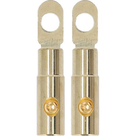 Paire de bornes de batterie en laiton plaqué or haute précision, soudure libre, modification audio 8GA pour 8-10GA (1/5)