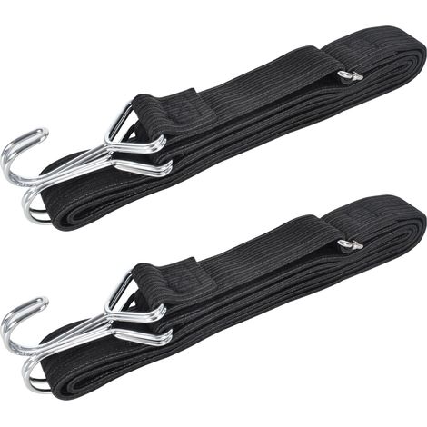 Flache Bungee-Seile, 200 cm, mit Haken, Gepäckbefestigungsgurte, Bungee-Gurte für Fahrräder, Camping, Auto, Bungee-Gepäckträger (2 m)