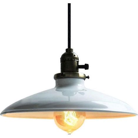 Suspension industrielle rétro vintage E27 avec interrupteur, hauteur réglable, style rustique métal (1/5)