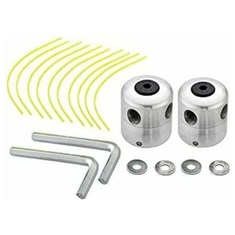 ALLIANDISLot de 2 têtes de débroussailleuse universelles en aluminium Double tête de ligne en nylon Bobine de ligne Accessoire de débroussailleuse.. (1/4)