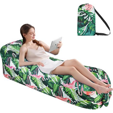 aufblasbares Sofa, 200 x 70 cm, Polyester, leicht (490 g), inklusive Tragetasche, für Strand, Camping und Garten (1/5)