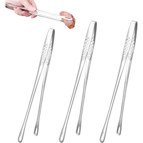 Juego de 3 pinzas de cocina de acero inoxidable - Varios tamaños - Aptas para lavavajillas con mango antideslizante (1/5)