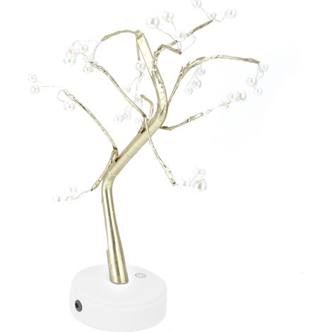 Lampe arbre perle à 36 LED, lampe arbre lumineuse artificielle à monter soi-même, lampe de décoration pour la maison, les fêtes, les anniversaires, la chambre d'enfant ou le bureau, alimentation USB o (1/5)