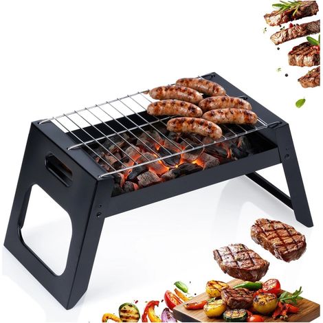 Zusammenklappbarer, tragbarer Holzkohlegrill für Garten, Urlaub, Picknick, klein, 46 cm (1/5)