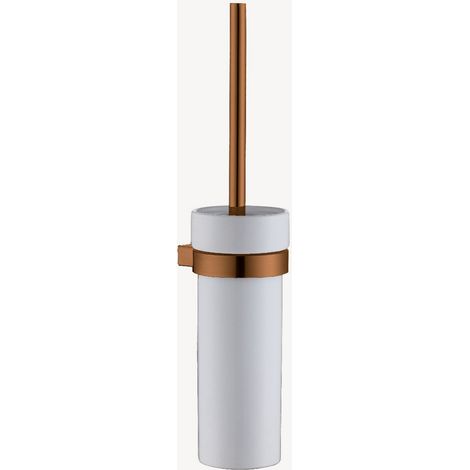 Portascopino WC da parete in acciaio inox Oro rosa spazzolato - Sirius