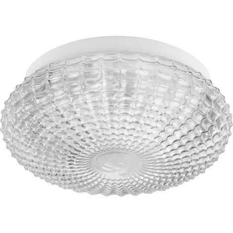 Merano Esquimalt Plafonnier salle de bain 2 lumières verre clair métal blanc LED E27 IP44