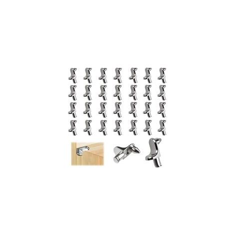60 Pièces Support pour Étagère, L Forme 5 mm Taquet Etagere Broches Cheville, Alliage de zinc Support d'étagère pour Meubles Armoire Bibliothèque (1/5)