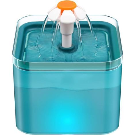 Fontaine pour chat, abreuvoir pour chat 2 L, abreuvoir ultra silencieux pour chat, abreuvoir à lumière LED, abreuvoir pour chien, avec filtre à charbon actif et pompe à eau- (1/5)