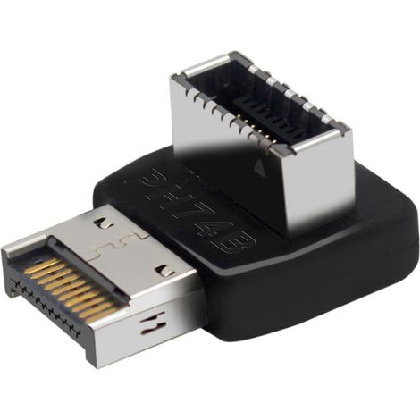 Adaptateur USB Type-E à angle droit, convertisseur de connecteur USB 3.1 Type-E, coude à 90 degrés, convient à la carte mère d'ordinateur PH74A/B. (1/5)