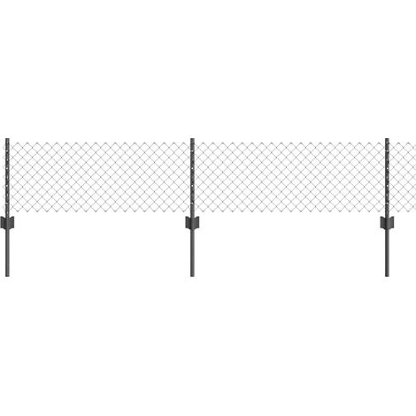 Grillage rouleau,Clôture à maillons de chaîne avec 10 poteaux en U gris 0.4x10 m acier CFW6025465 (1/2)