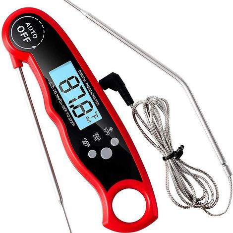 Sofort ablesbares Fleischthermometer zum Grillen und Kochen. Das beste ultraschnelle, wasserdichte Thermometer mit Hintergrundbeleuchtung und Kalibrierung. Digitale Lebensmittelsonde