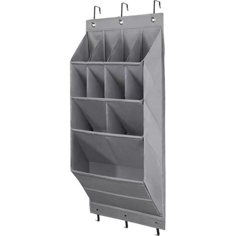 Rangement Suspendu,Étagère à chaussures,Rangement de Chaussure Suspendu Sur Porte Mural,Support Suspendus à 4 Niveaux avec 3 Crochets,pour Chambres,Salles de Bains,Cuisines(Gris) (1/5)
