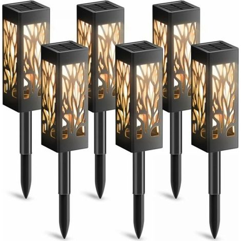 Lampe Solaire Exterieur Jardin, 6 Pièces Décoration Jardin Lanterne Solaire avec Lumière Blanche Chaude, IP44 Étanche Lumière Solaire Extérieure Auto On/Off pour Cour Outdoor Cour Pelouse (1/5)