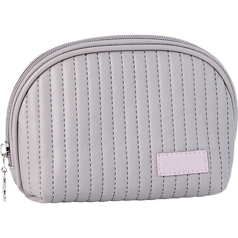 Trousse de maquillage en cuir PU violette, grand rangement portable, sac de voyage pour cosmétiques et rouges à lèvres (1/5)