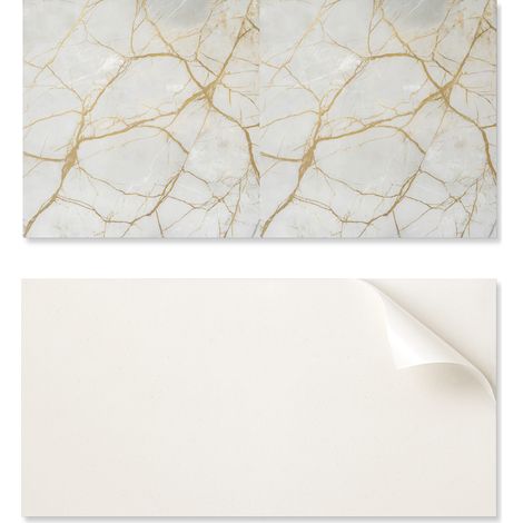 Decoraci贸n autoadhesiva con gr谩ficos para oficina o estudio, 100 x 50 cm, elegante dise帽o de m谩rmol.