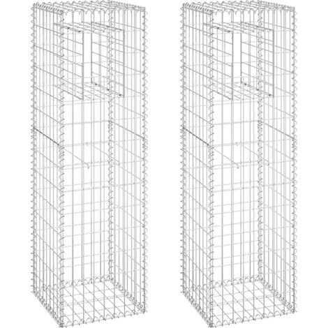 INLIFE Poteaux à panier de gabion 2 pcs 40x40x140 cm Fer (1/5)