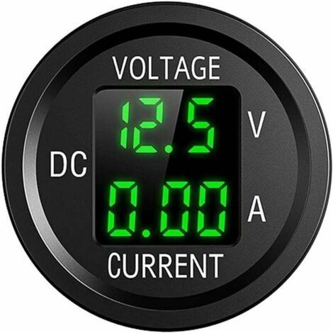 Wasserdichtes LED-Digitalvoltmeter – 12 V – 6 V–48 V DC – Für Autos, Motorräder, Lkw, Boote, Yachten – Grün (1/4)