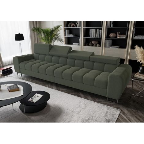 Big Sofa Sofa 4-Sitzer BASTIEN Megasofa in Stoff Gemma Grün