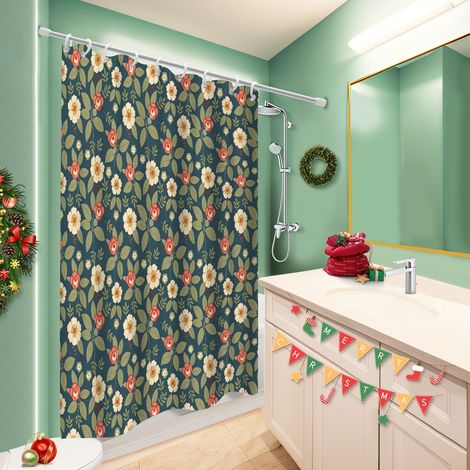 Voile de douche fluide en polyester 180x180 avec motif voile de douche pour mur irrégulier (1/5)