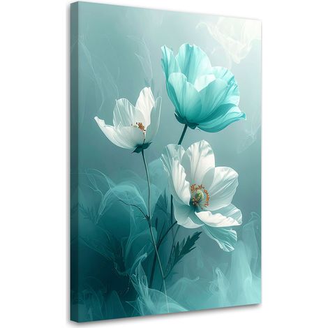 Bild auf Leinwand Türkisfarbene zarte botanische Blumen 20x30 (1/5)
