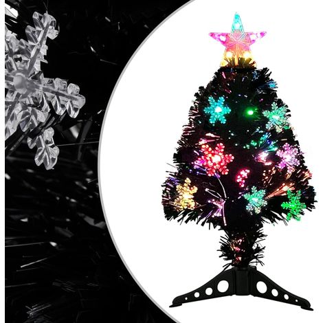 Árbol de Navidad artificial y soporte negro fibra óptica 64 cm vidaXL (1/5)