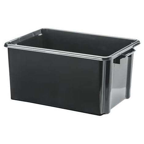 Bac de rangement plastique recyclé Strata - 32 litres - dim : H 24,1 x L 52 cm - Lot de 5 (1/2)