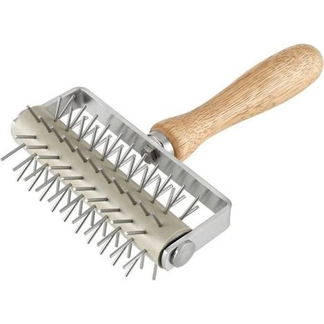 Pizza Hole Punch, Stainless Steel Pizza Dough Roller with Wooden Handle (1/5)