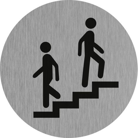 Plaque de porte Escalier - Aluminium brosse Ø75mm - 4383118