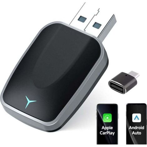 Enowelir Adaptateur Sans Fil Carplay pour Android Auto Dongle USB-C Voiture Conversion Câble Connexion Automatique Boîtier Compatible (1/4)
