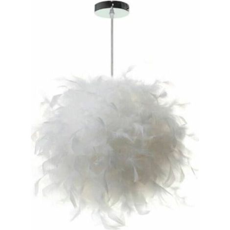 Plafonnier moderne, lustre de salon, lampe de plafond décorative à plumes, suspension en plumes. (1/4)