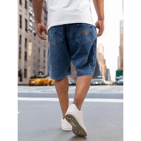 Pantaloncini di jeans larghi da uomo Lucky Dice LD Classic Blu/Oro M (1/5)