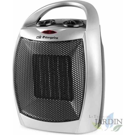 Riscaldatore in ceramica Orbegozo. Termostato con regolazione progressiva e funzione antigelo. Due potenze: 750 e 1.500 W.
