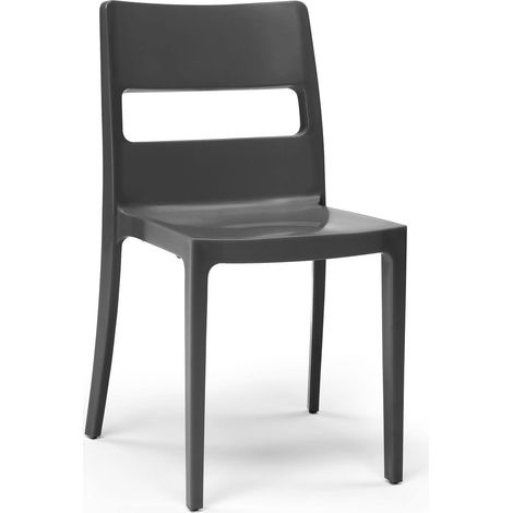 Chaise de jardin, 6 chaise SAI Anthracite en Plastique, Scab design (1/5)