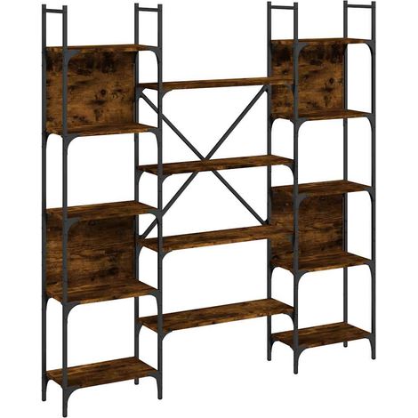 Maison Exclusive - Libreria Rovere Fumo 155,5x24x166,5 cm in Legno Multistrato (1/5)