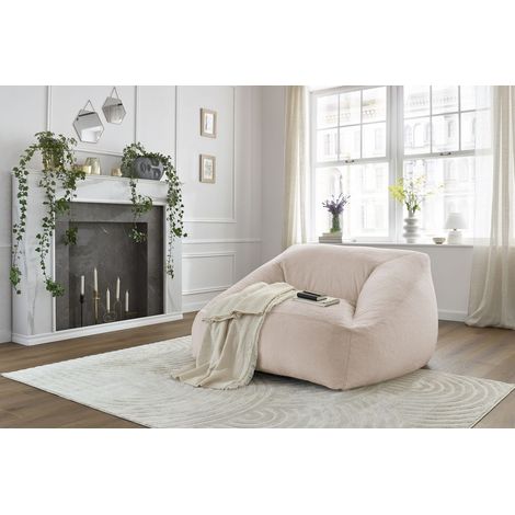 BOBOCHIC - Pouf ultra moelleux LILIBET tissu imitation fourrure Rose (1/5)
