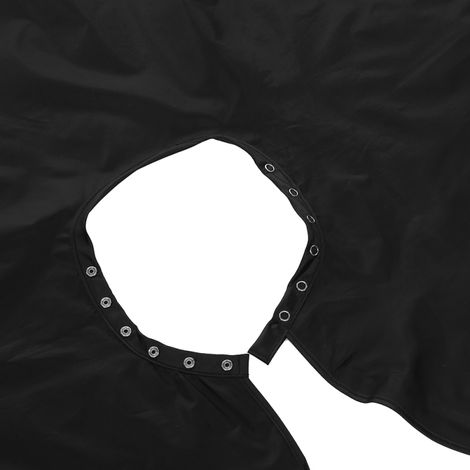 Capa de peluquería profesional negra para adultos, impermeable, ideal para salones de belleza. (1/5)