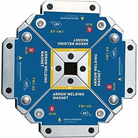 Aimant Soudure, 4 PCS Soudure Aimant Force de Maintien 12.5kg de Soudure Equerre de Support Positionneur Magnétique 45 ° 90 ° 135° Outils de Localisation Auxiliaires Multi-Angles - FM1-XS (1/5)