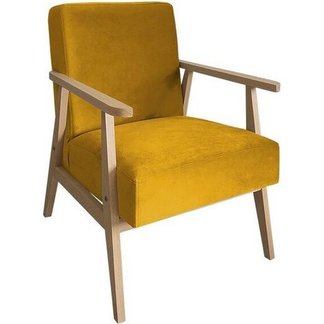 Fauteuil Clovis 100, Magic Velvet 2234, 76x59x67cm, Tissu, Pieds: Bois, 0