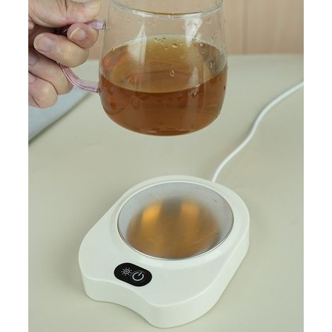Sottobicchiere riscaldante Smart Creative con riscaldamento regolabile su tre livelli e temperatura costante - Bianco latte