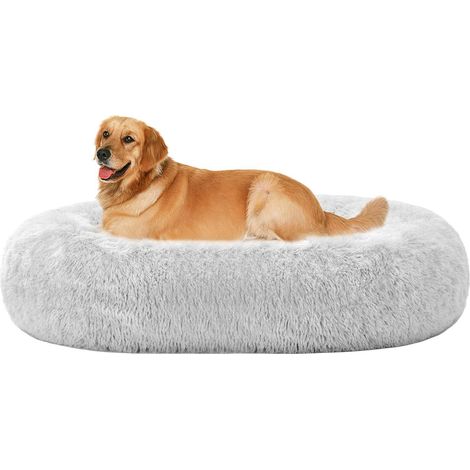 Hundebett orthopädisches rund Donut L 100 x B 100 x H 20 cm Hellgrau (1/5)